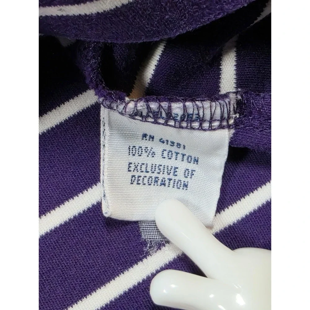 Polo Ralph Lauren Men's Large Pima Soft Touch Striped Polo Shirt Purple White